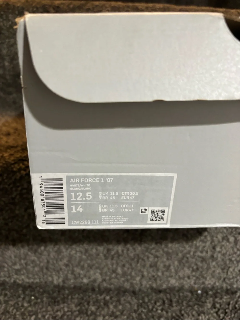 nike lo top air force one 07 size 12.5